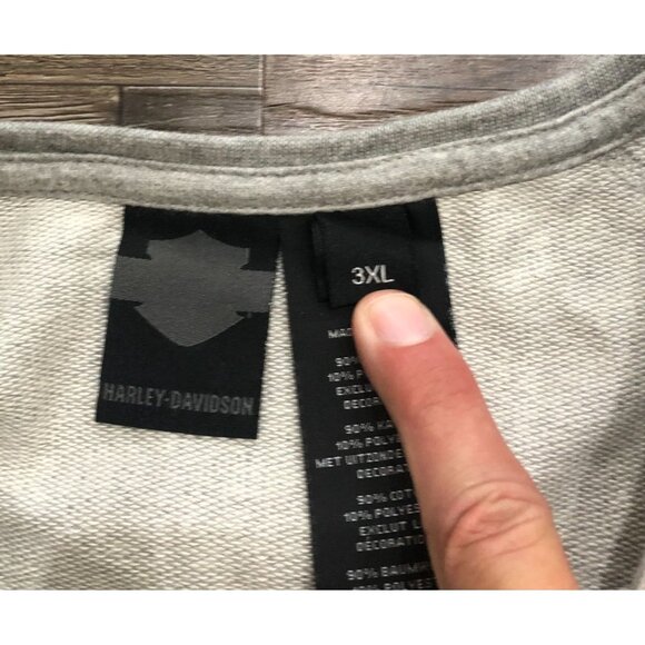 Harley Davidson Mens 3XL Gray Long Sleeve Sweatshirt - Picture 4 of 6